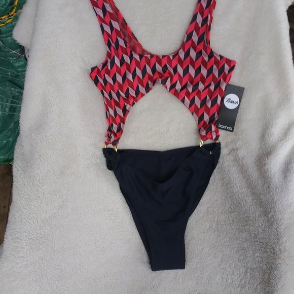 NWT- Perth Zig Zag Extreme Cut Out Swimsuit - Picture 4 of 8